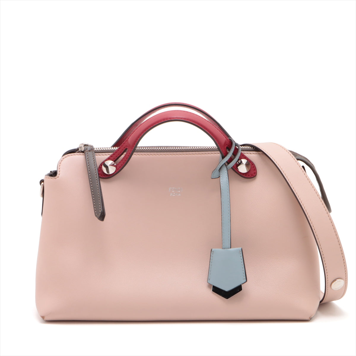 Fendi By the Way Medium Leather 2 Way Handbag Red x pink 8BL124