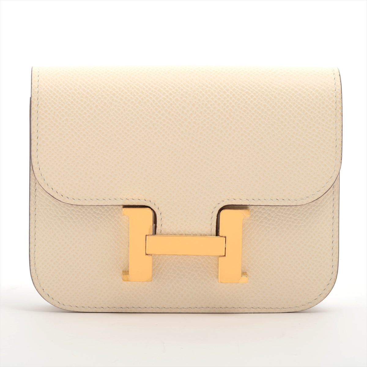 Hermès Constance Slim Veau Epsom Compact Wallet Craie Gold Metal Fittings B: 2023