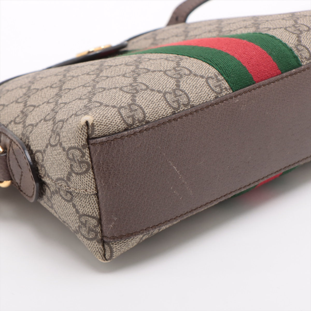 Gucci GG Supreme Ophidia PVC & leather Shoulder Bag Beige 499621