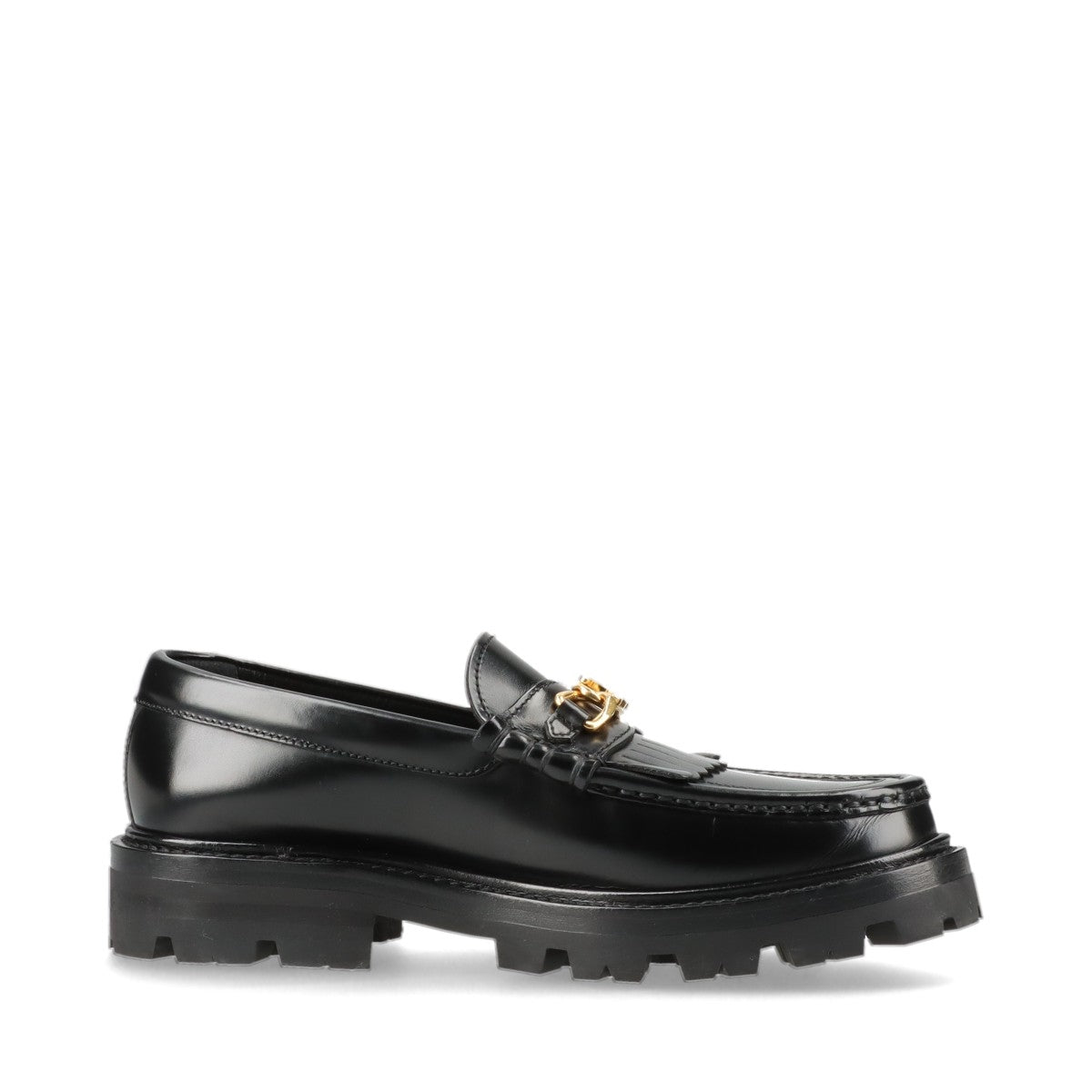 Celine Margaret Hedi Period Leather Loafer 36 Ladies' Black MG1211 Triomphe chain Fringe Box Included