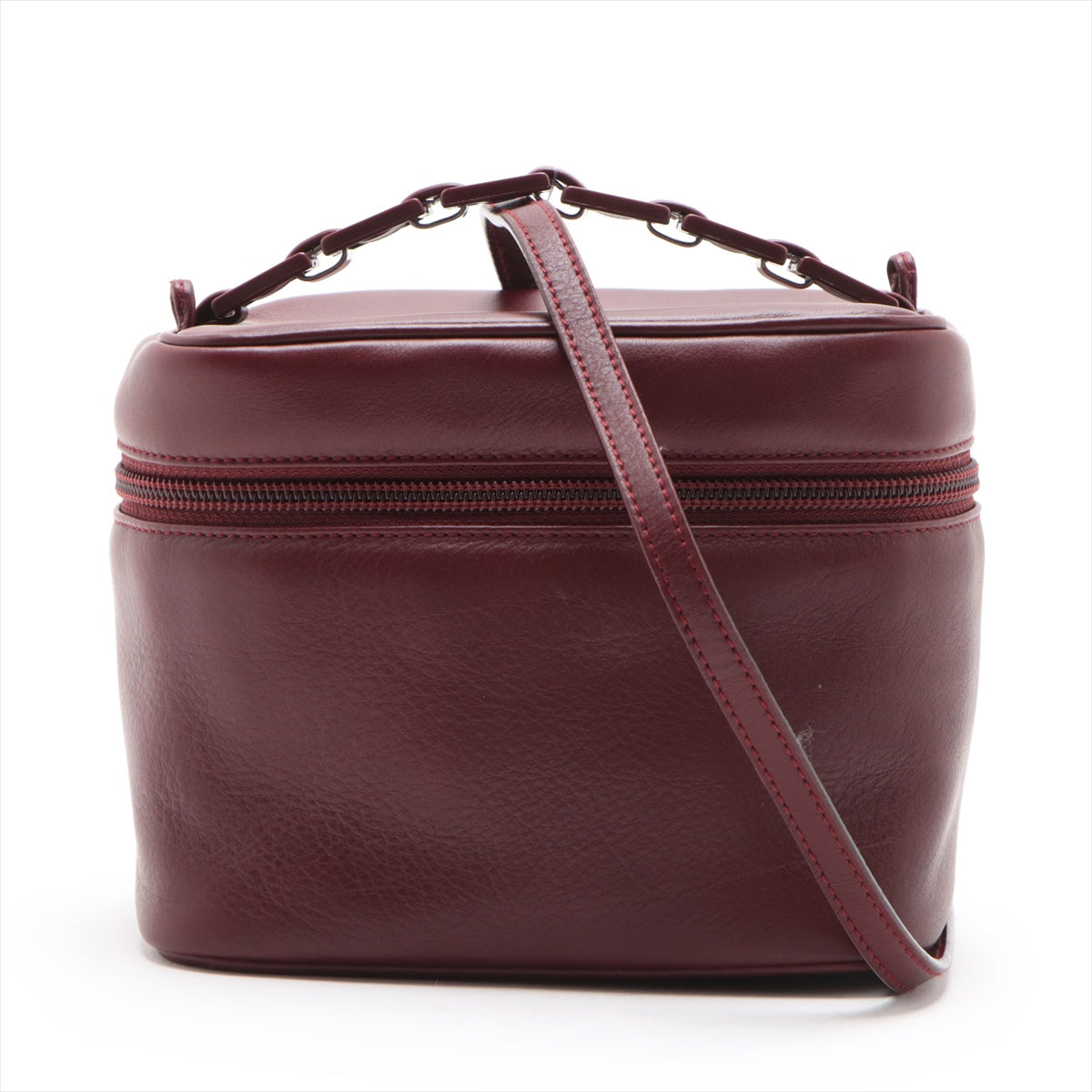 Ferragamo Leather 2 Way Shoulder Bag Bordeaux