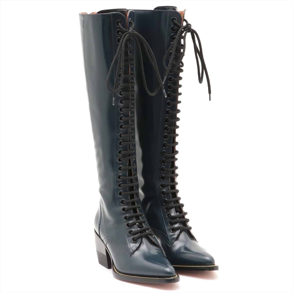 Chloe Leather Long boots 37 Ladies' Navy blue