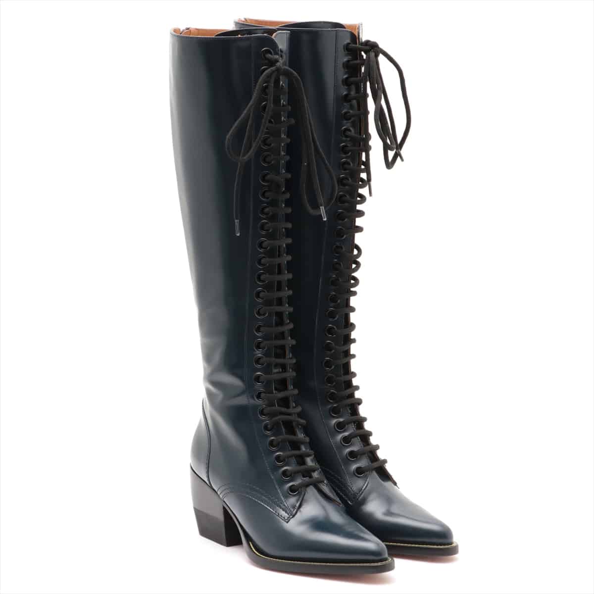 Chloe Leather Boots 37 Ladies' Navy blue