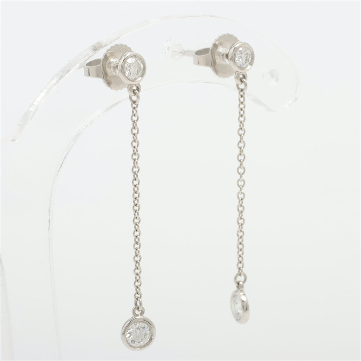 Tiffany By the Yard Diamond Earrings Pt950 2.0g
