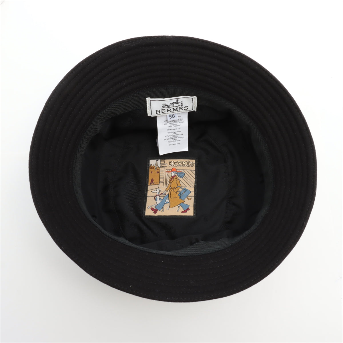 Hermès Bucket Hat Hat 58 Cashmere Black