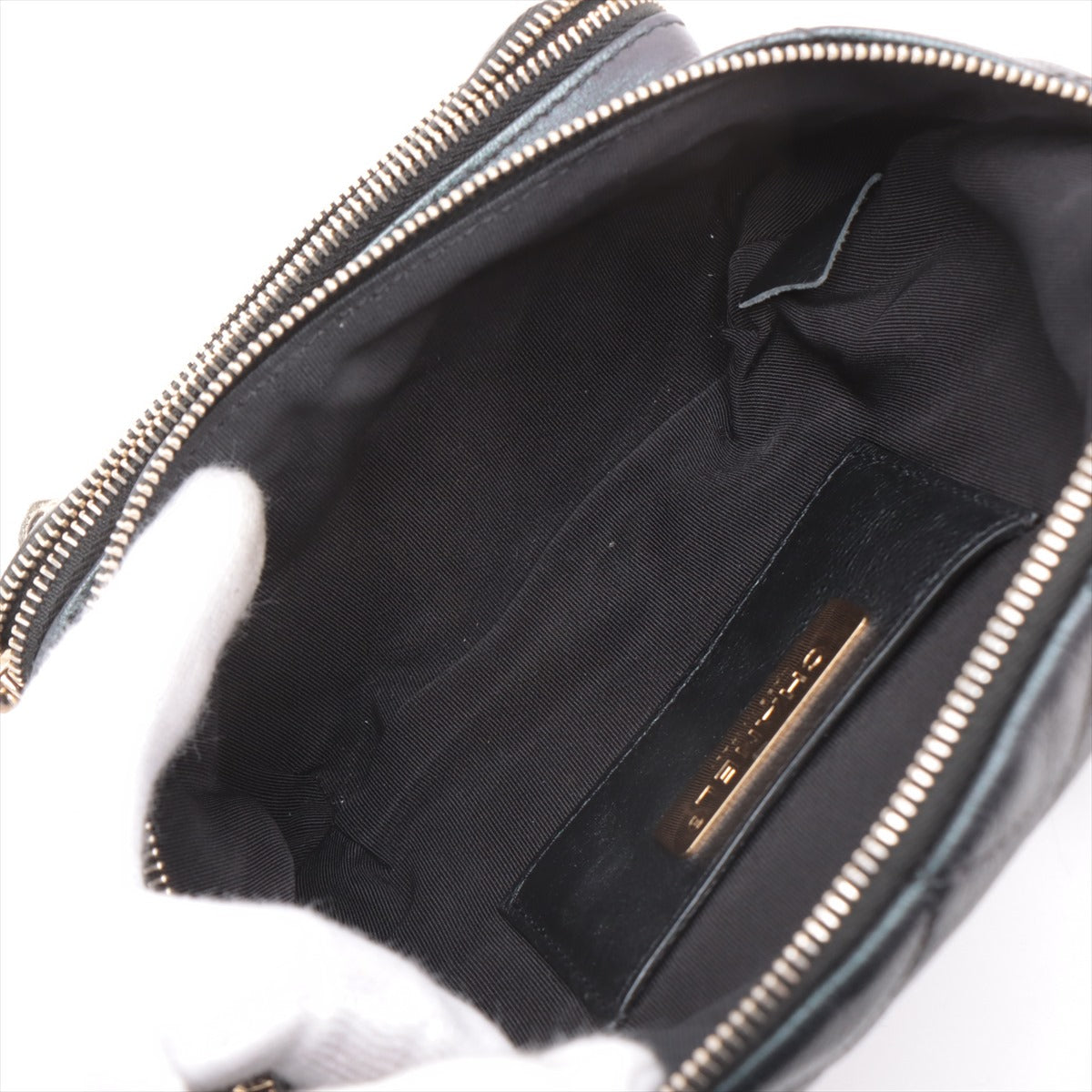 Chanel Matelasse Caviar Skin Waist Bag Black Gold Metal Fittings 27th
