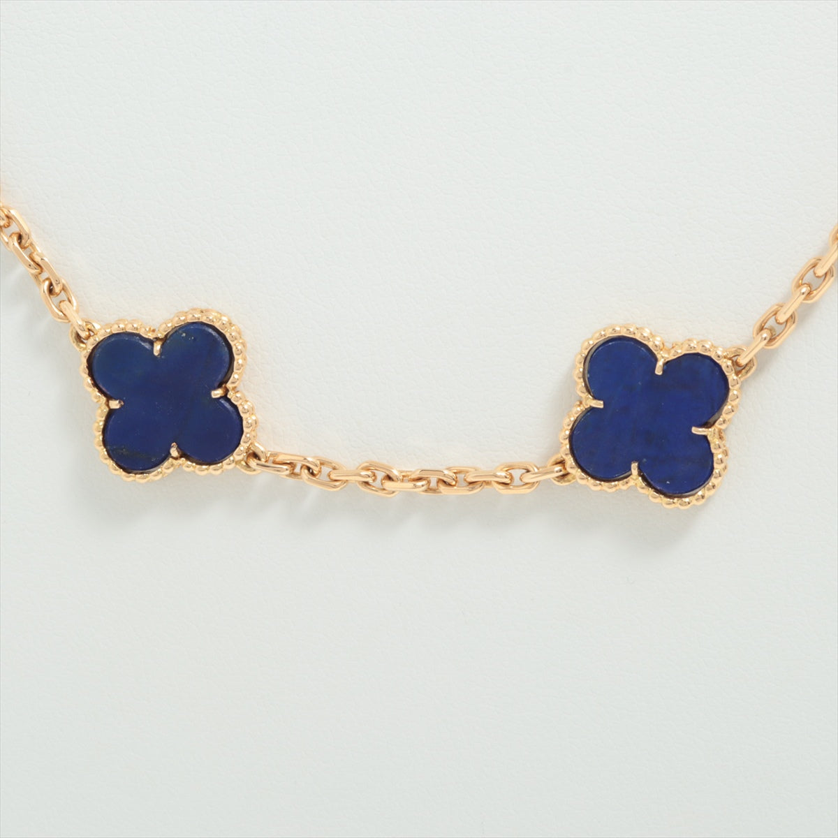 Van Cleef & Arpels Vintage Alhambra 20P Lapis lazuli Necklace 18Kt(YG) 47.4g