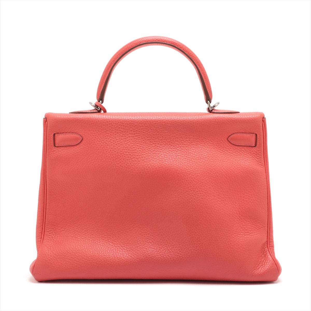 Hermès Kelly 35 Taurillon Clemence Red Silver Metal Fittings □R: 2014