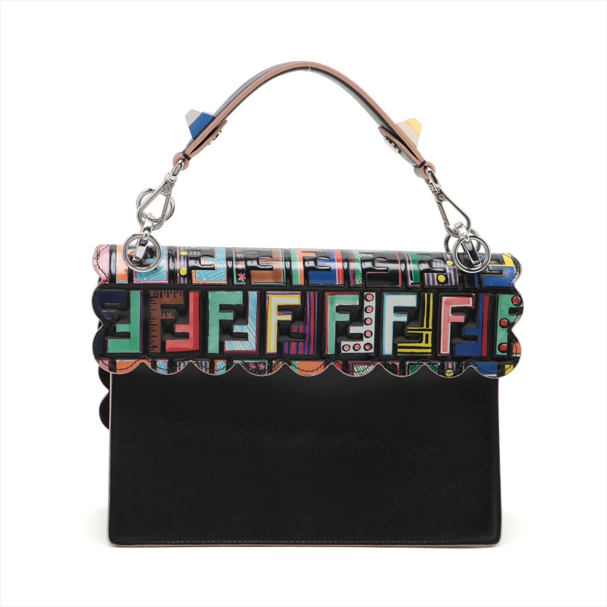 Fendi Kan I Leather 2 Way Shoulder Bag Multicolor 8BT283