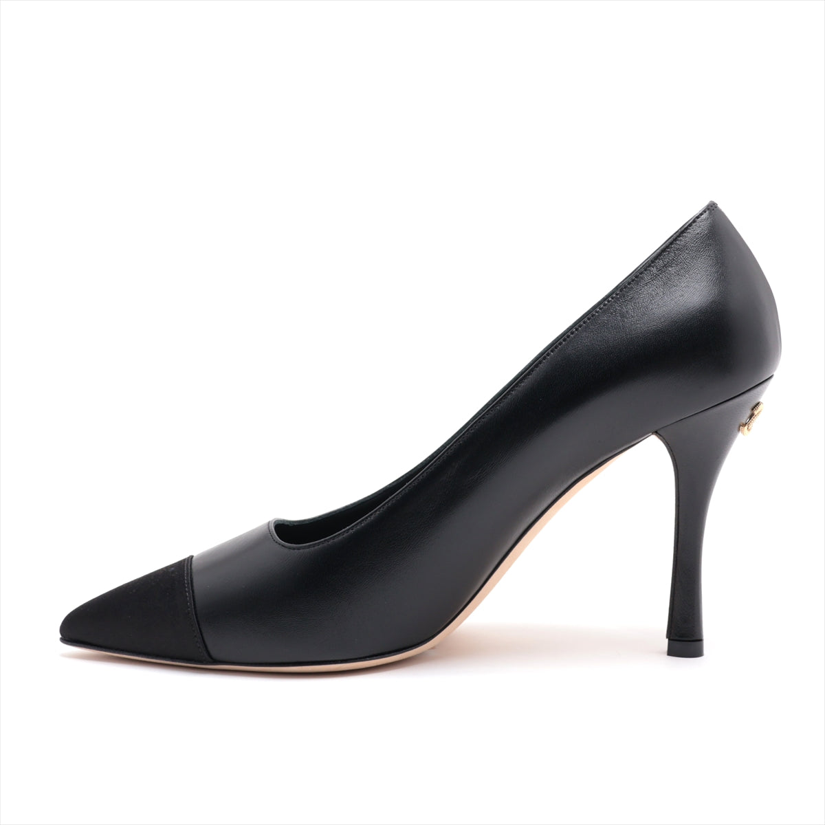Chanel Coco Mark Satin x Leather Pumps 41C Ladies' Black G35257 box There is a storage bag