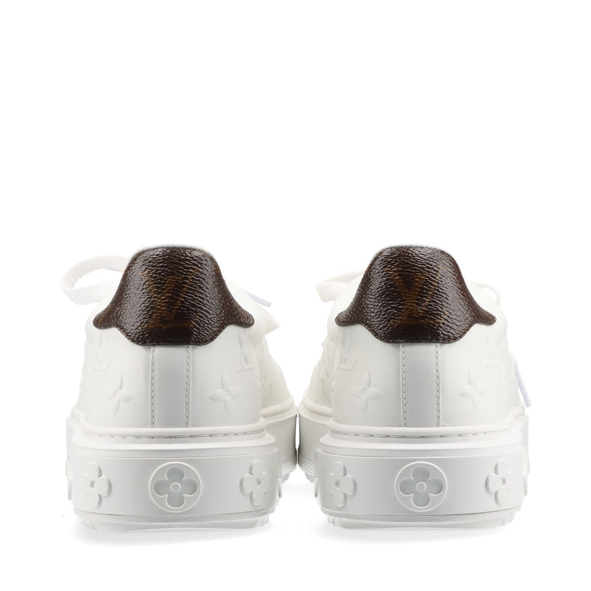 Louis Vuitton Timeout line 22 years PVC & leather Sneakers 37 Ladies' White x brown DD0232 Monogram There is a storage bag