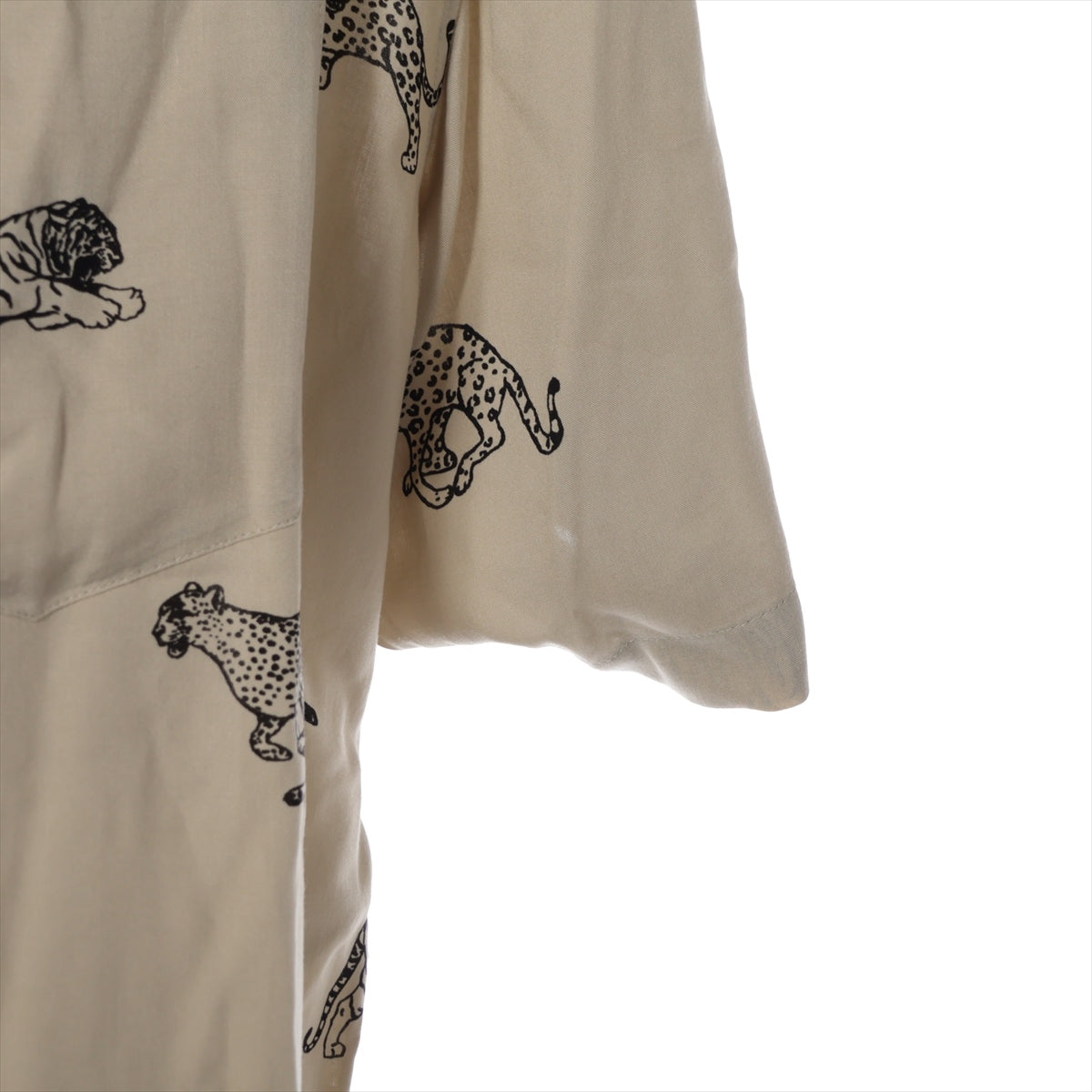 CELINE Eddie period Rayon Shirt 39 Men's Beige  Animal pattern Hawaiian loose shirt 2C730362Q
