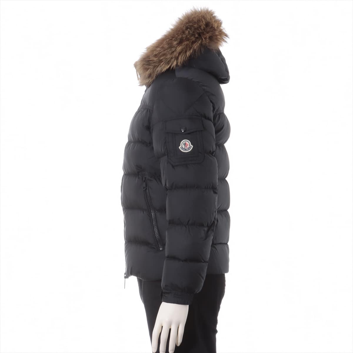 Moncler MARQUE 19-year Nylon Down jacket 0 Ladies' Black  With fur