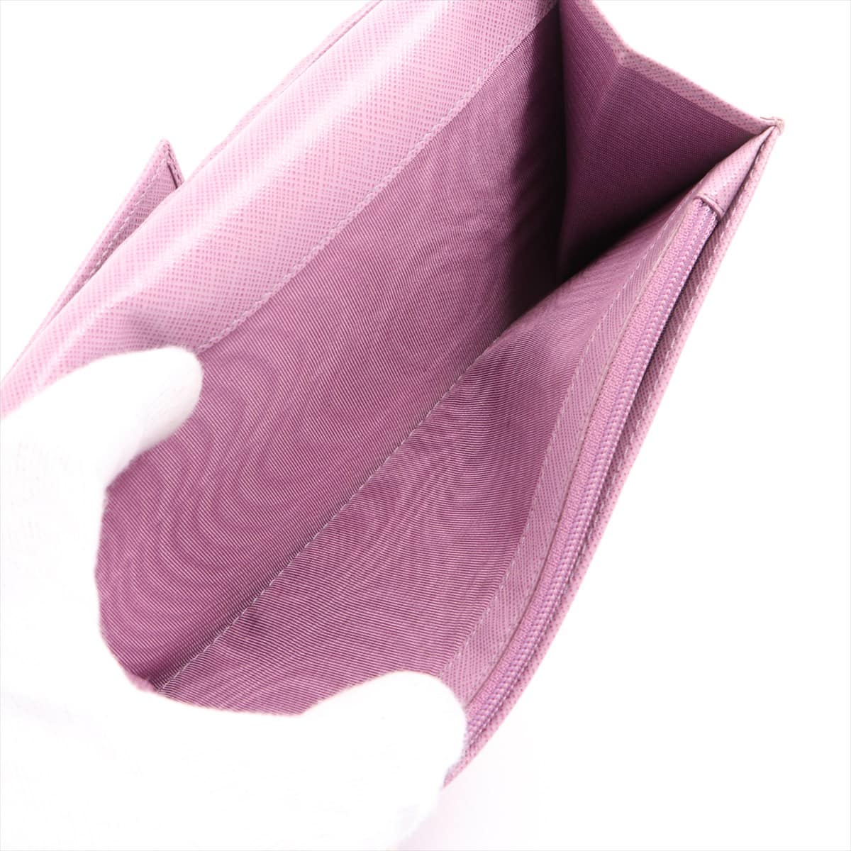 Ferragamo Gancini Logo Clip Leather Wallet Purple