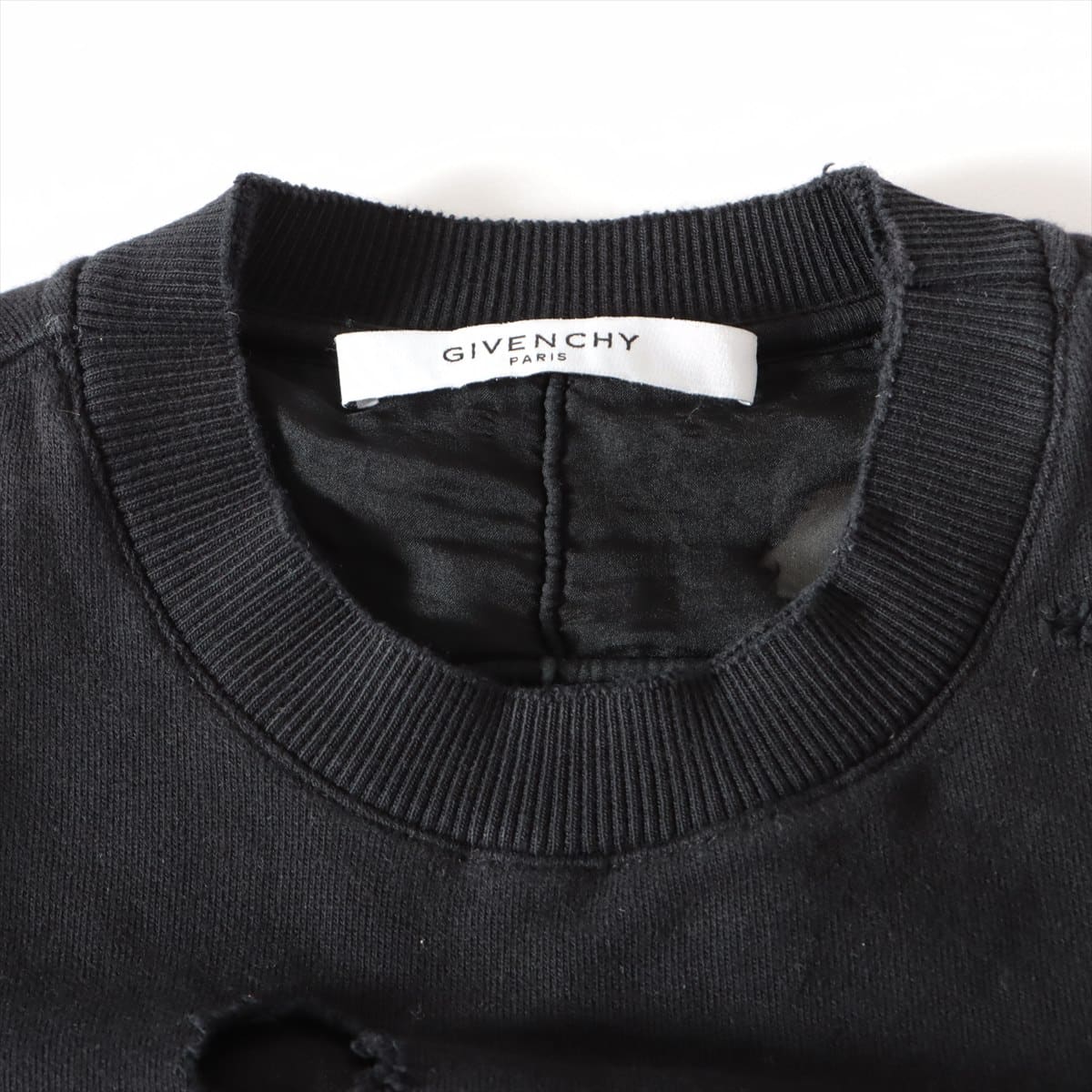 Givenchy 16SS Cotton Basic knitted fabric XS Men's Black  Destroyed crash processing