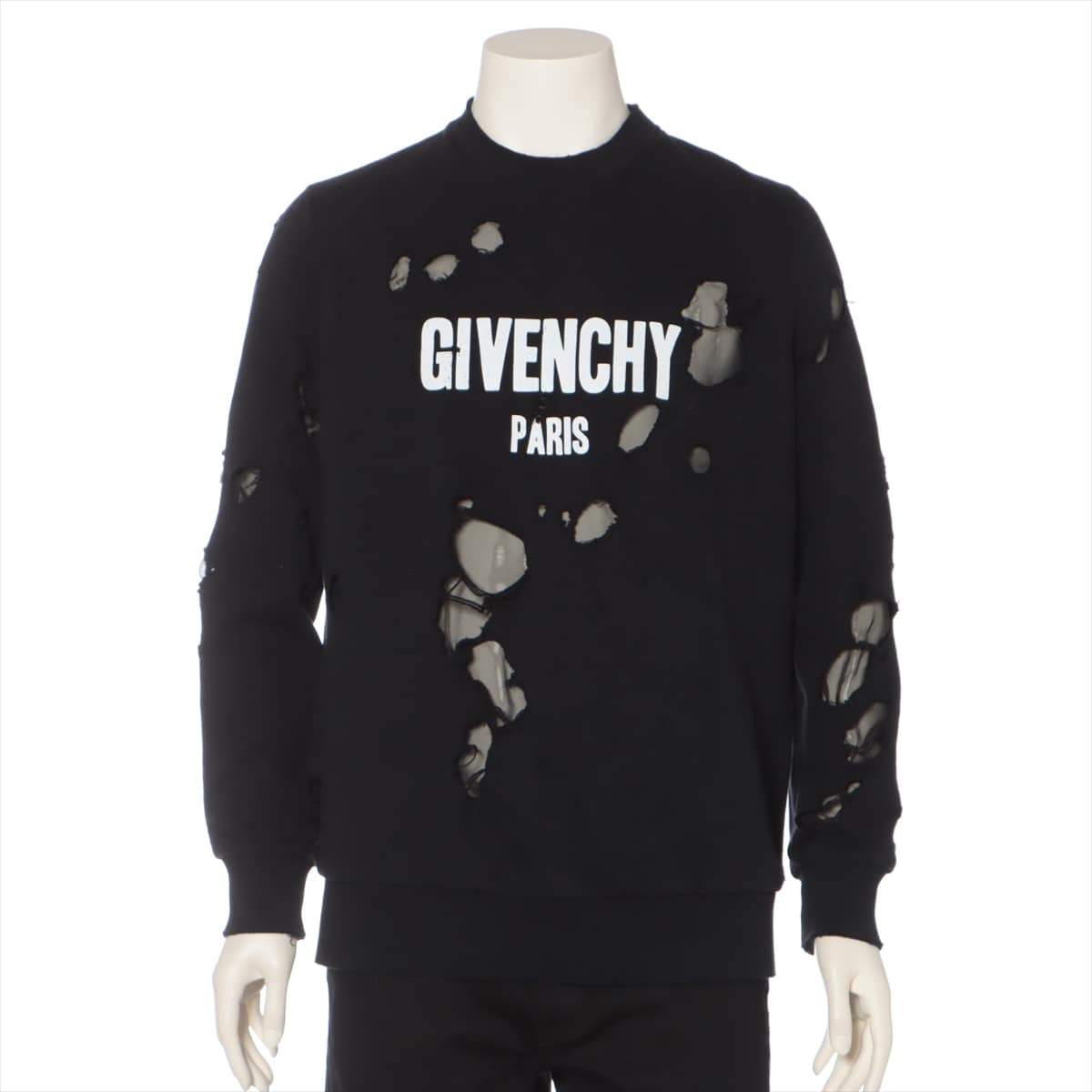 Givenchy 16SS Cotton Basic knitted fabric XS Men's Black  Destroyed crash processing