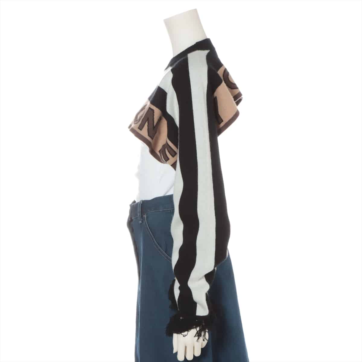 Burberry Cashmere Bolero Unknown size Ladies' Black × Brown  football scarf