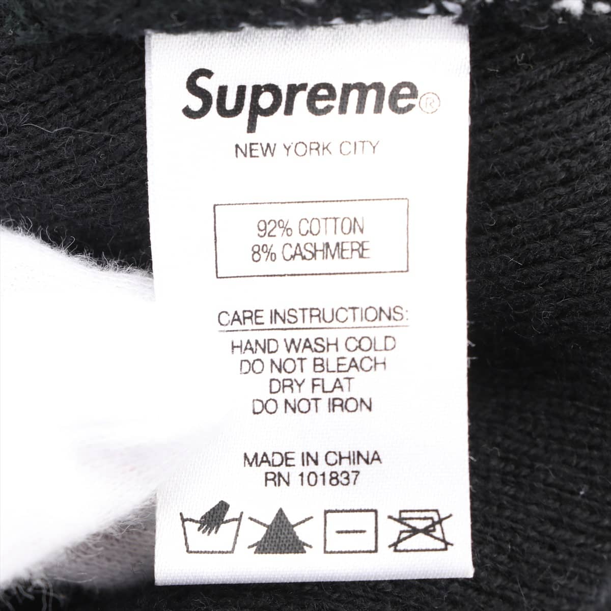 Supreme Knit cap Cotton x Cashmere Black