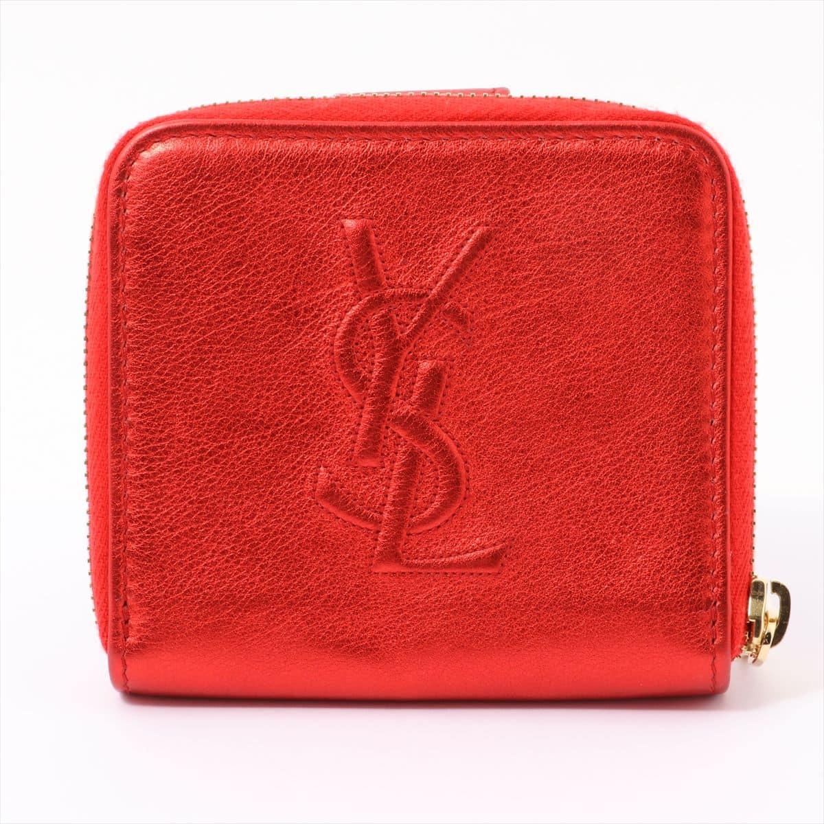 Saint Laurent Paris Logo Leather Wallet Red