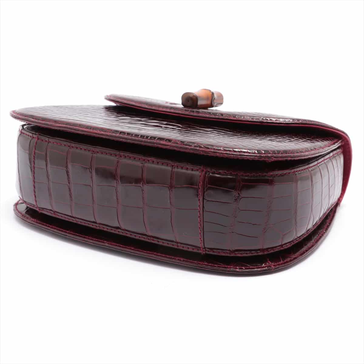 Gucci Bamboo Crocodile 2way shoulder bag Bordeaux 002 20460 Comes with a mirror pass case