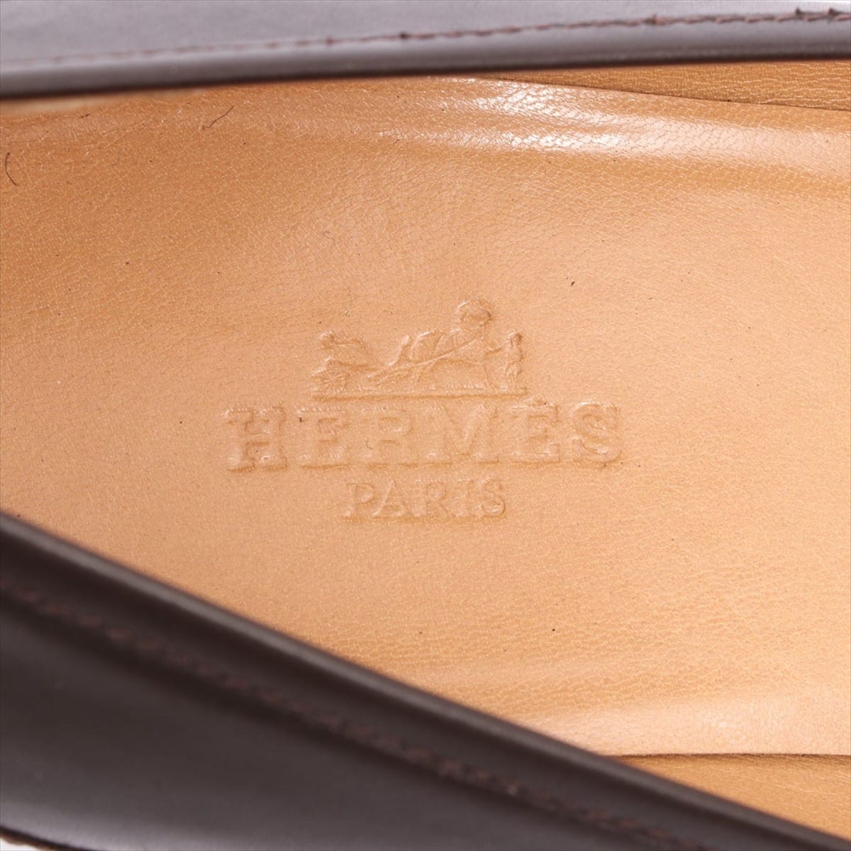 Hermès Leather Pumps 38 Ladies' Brown H Logo
