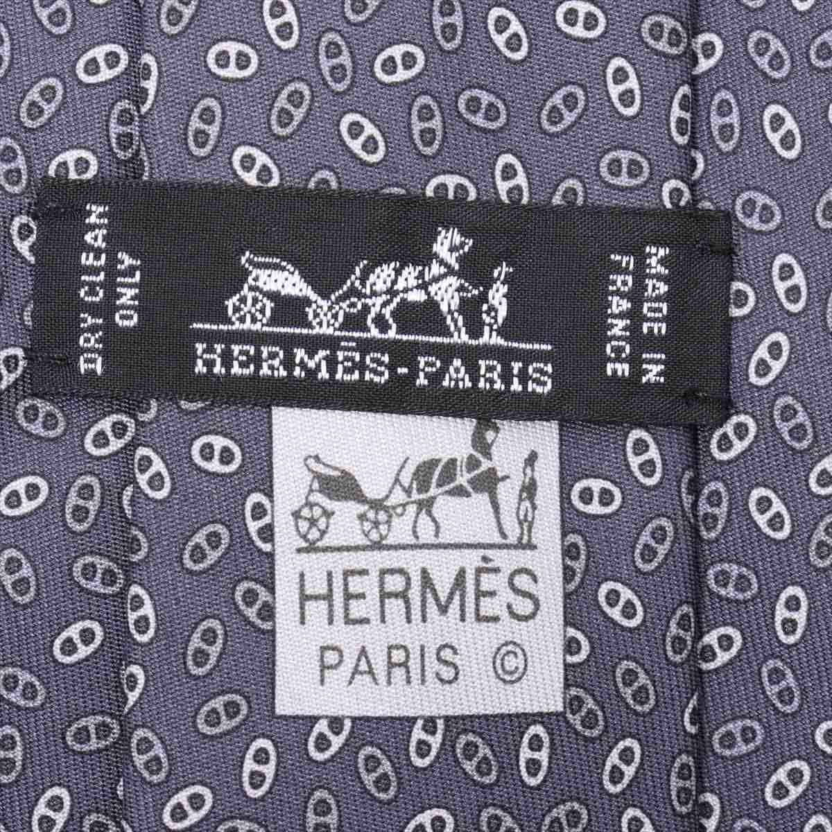 Hermès Chaîne d'Ancre Necktie Silk Grey