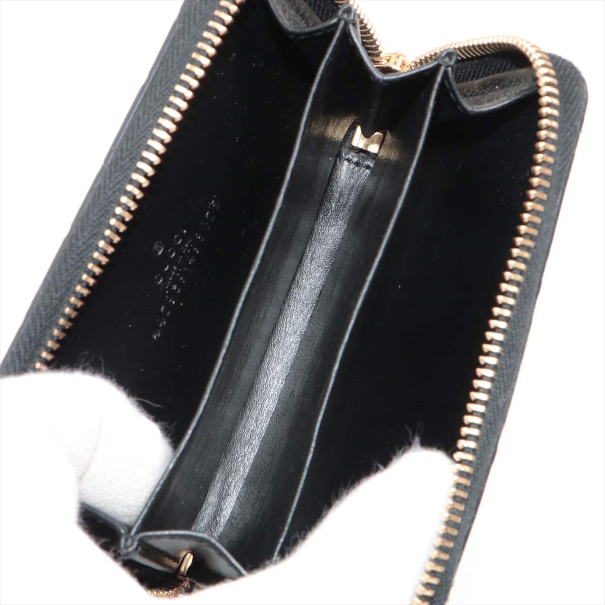 Gucci Guccissima 447939 Leather Card case Black
