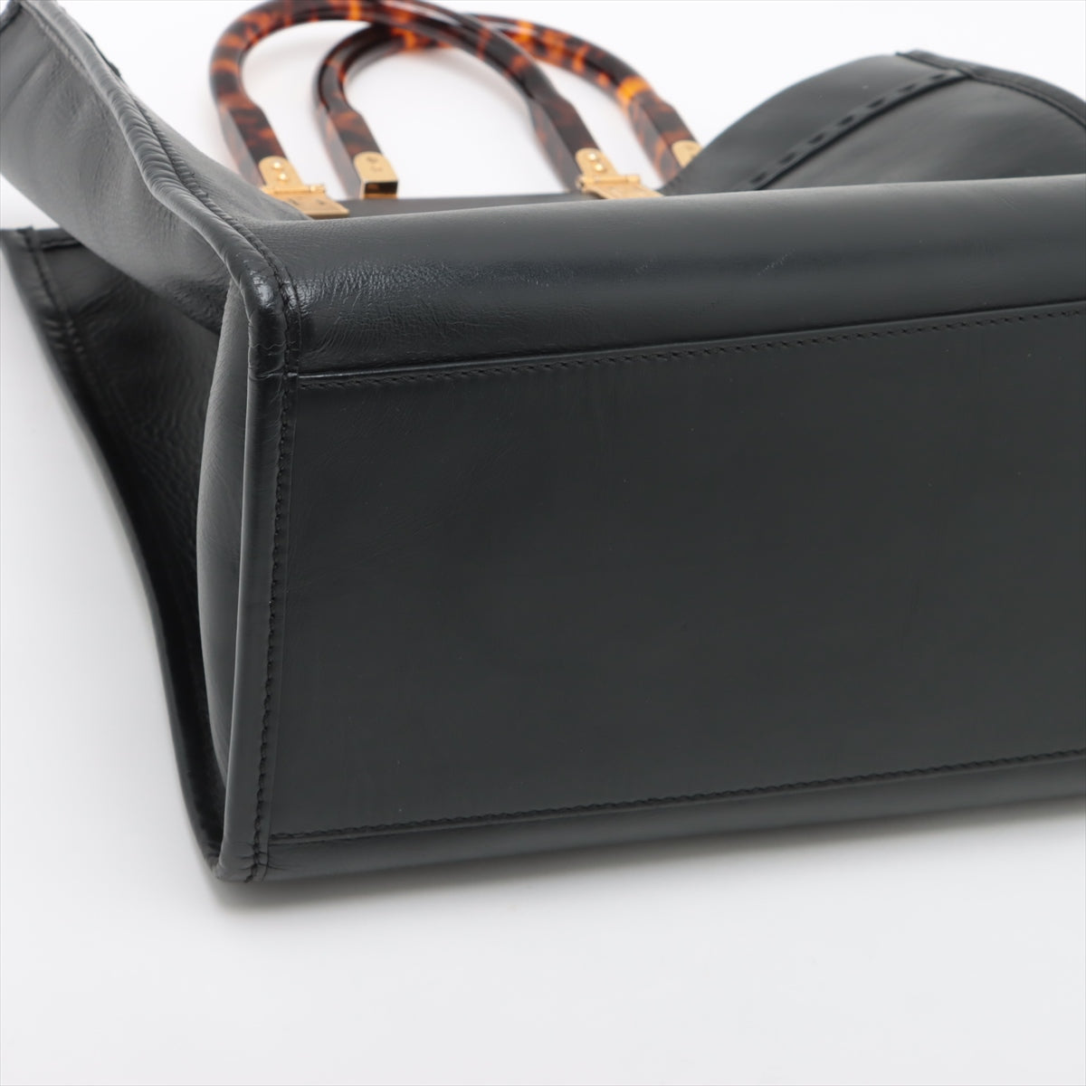 Fendi Sunshine Leather Tote Bag Black 8BH386
