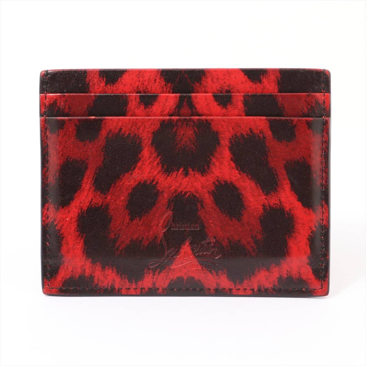 Christian Louboutin Studs Leather Pass case Red