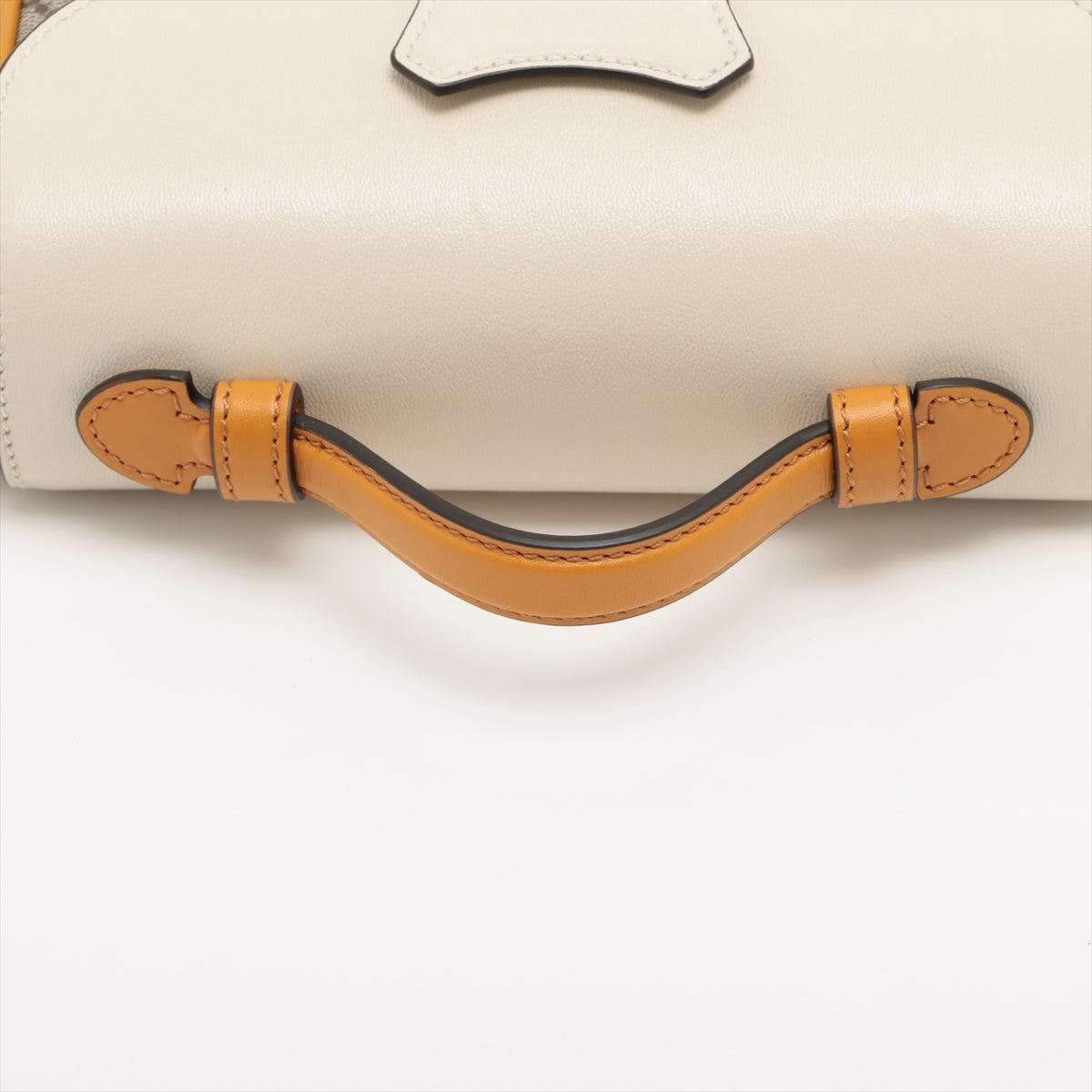 Gucci GG Supreme PVC & leather 2 Way Shoulder Bag Beige x yellow 658487