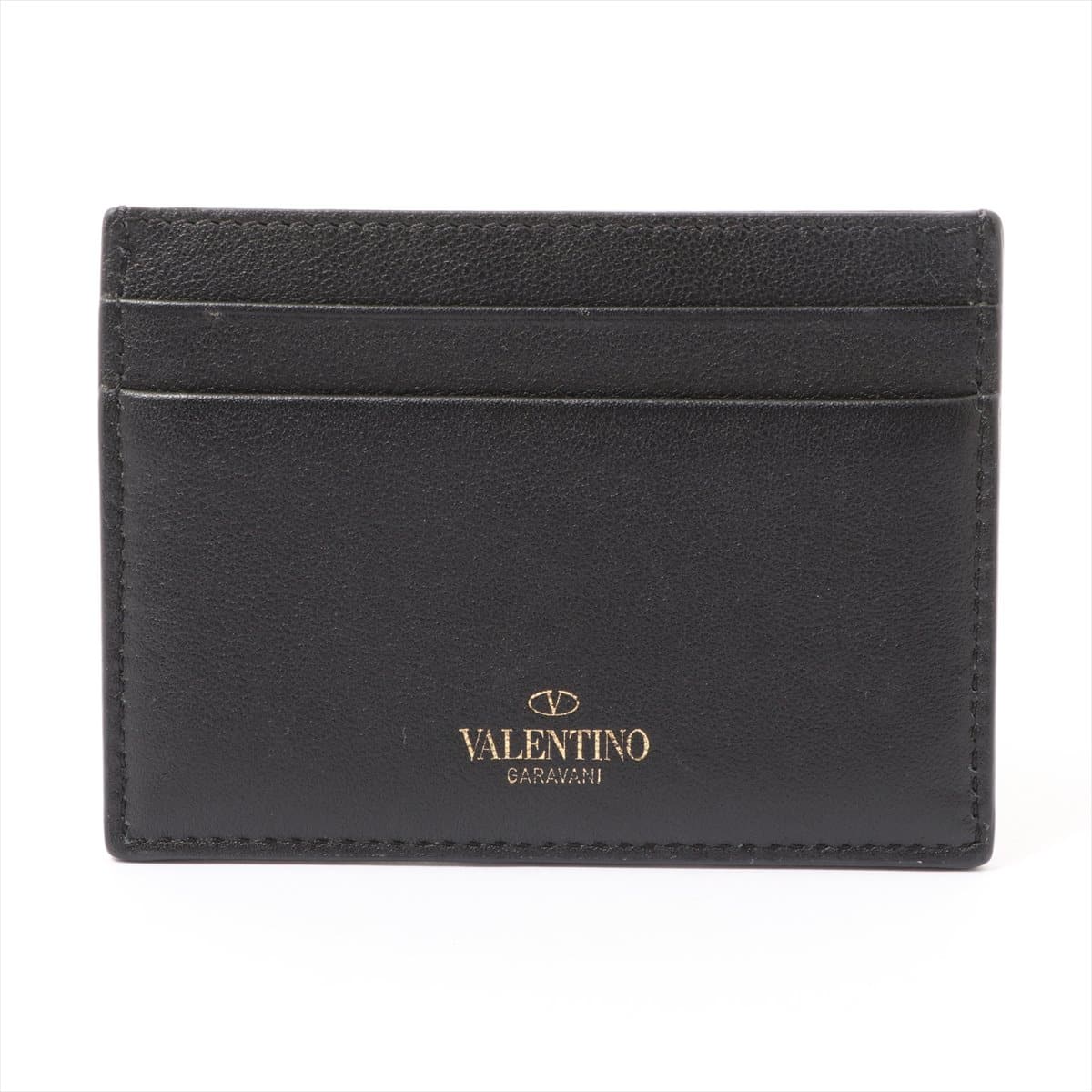 Valentino Studs Leather Pass case Black