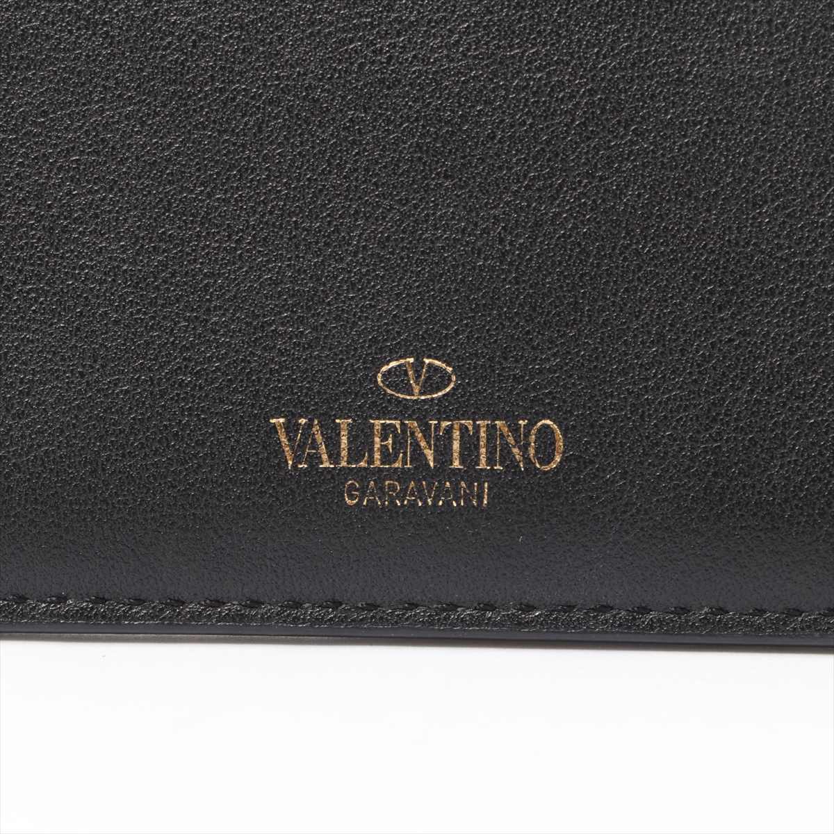 Valentino Studs Leather Pass case Black
