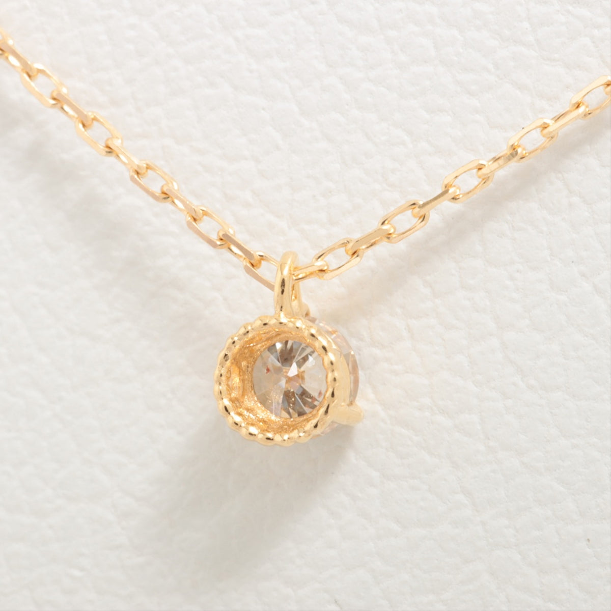 aget Diamond Necklace K18(YG) 0.9g 0.08