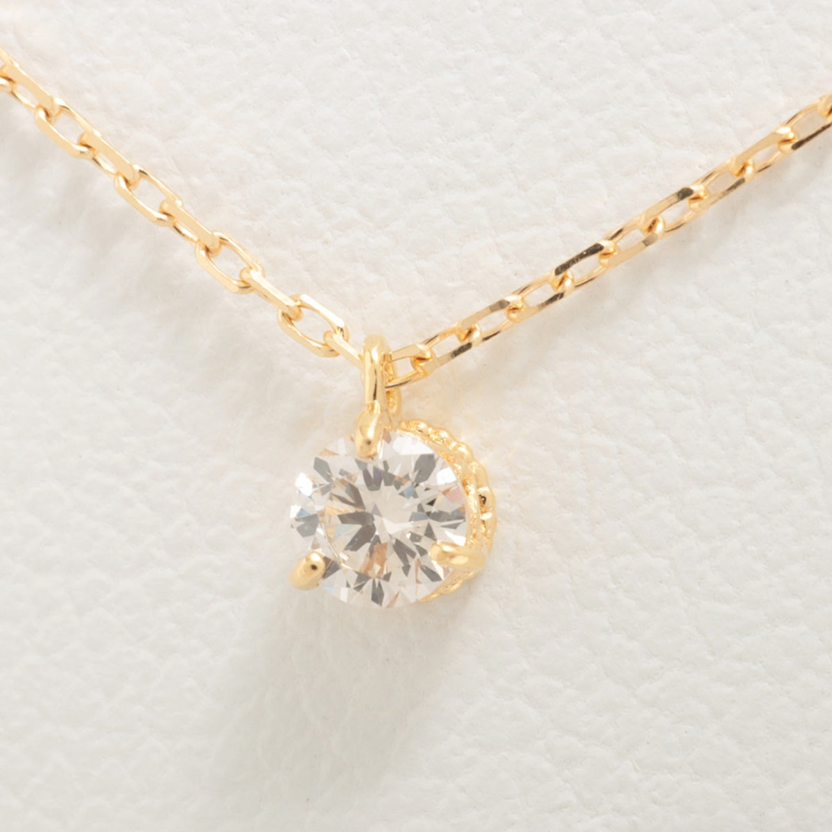 aget Diamond Necklace K18(YG) 0.9g 0.08