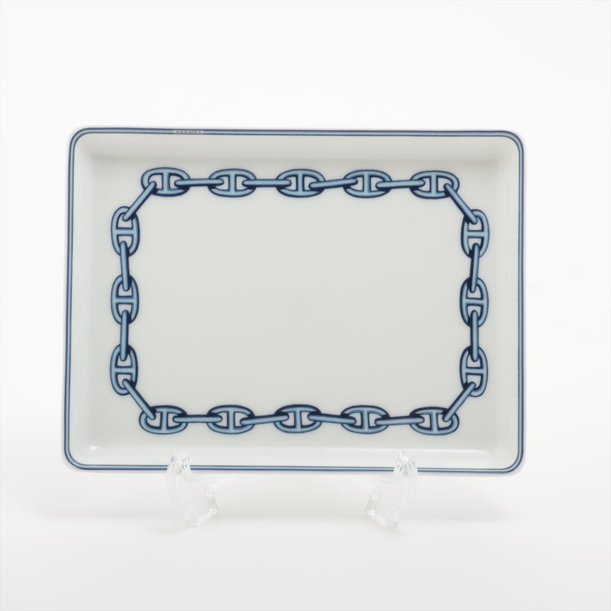 Hermès Chaîne d'Ancre plates Ceramic Blue x white