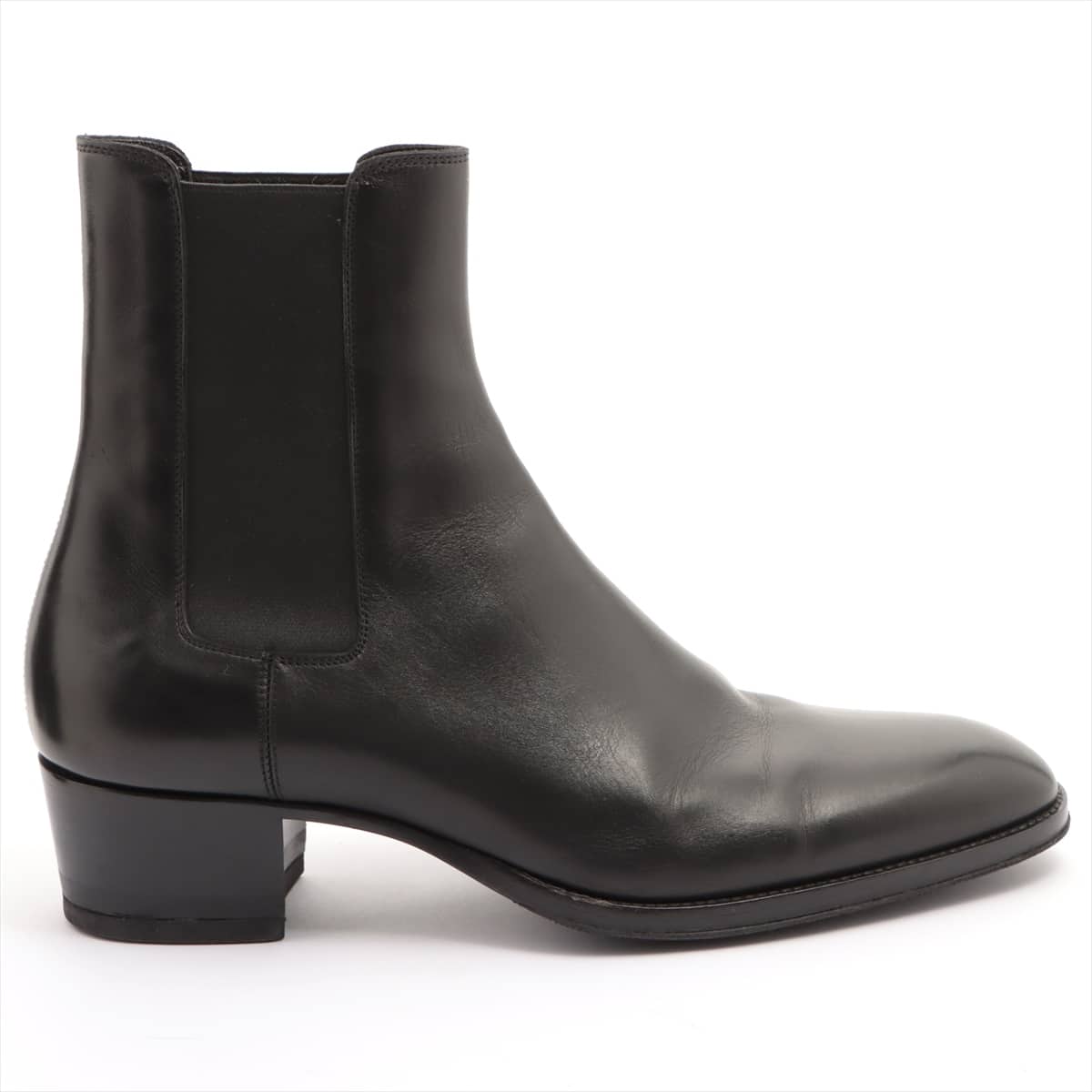 Saint Laurent Paris Leather Side Gore Boots 41 Men's Black 443213