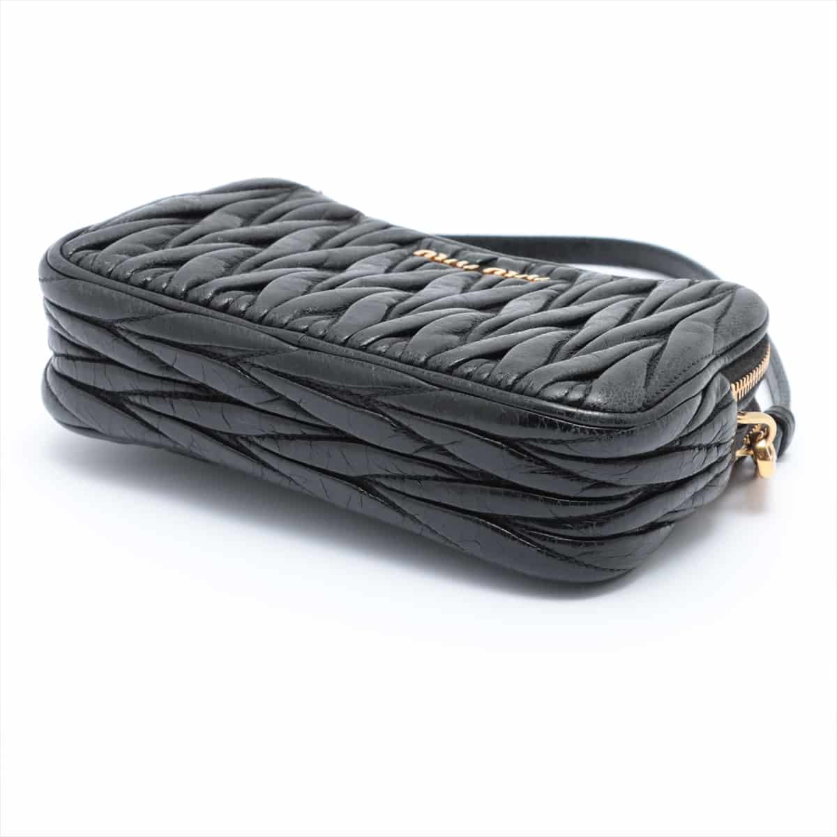 Miu Miu Matelassé Leather Mini Hand bag Black