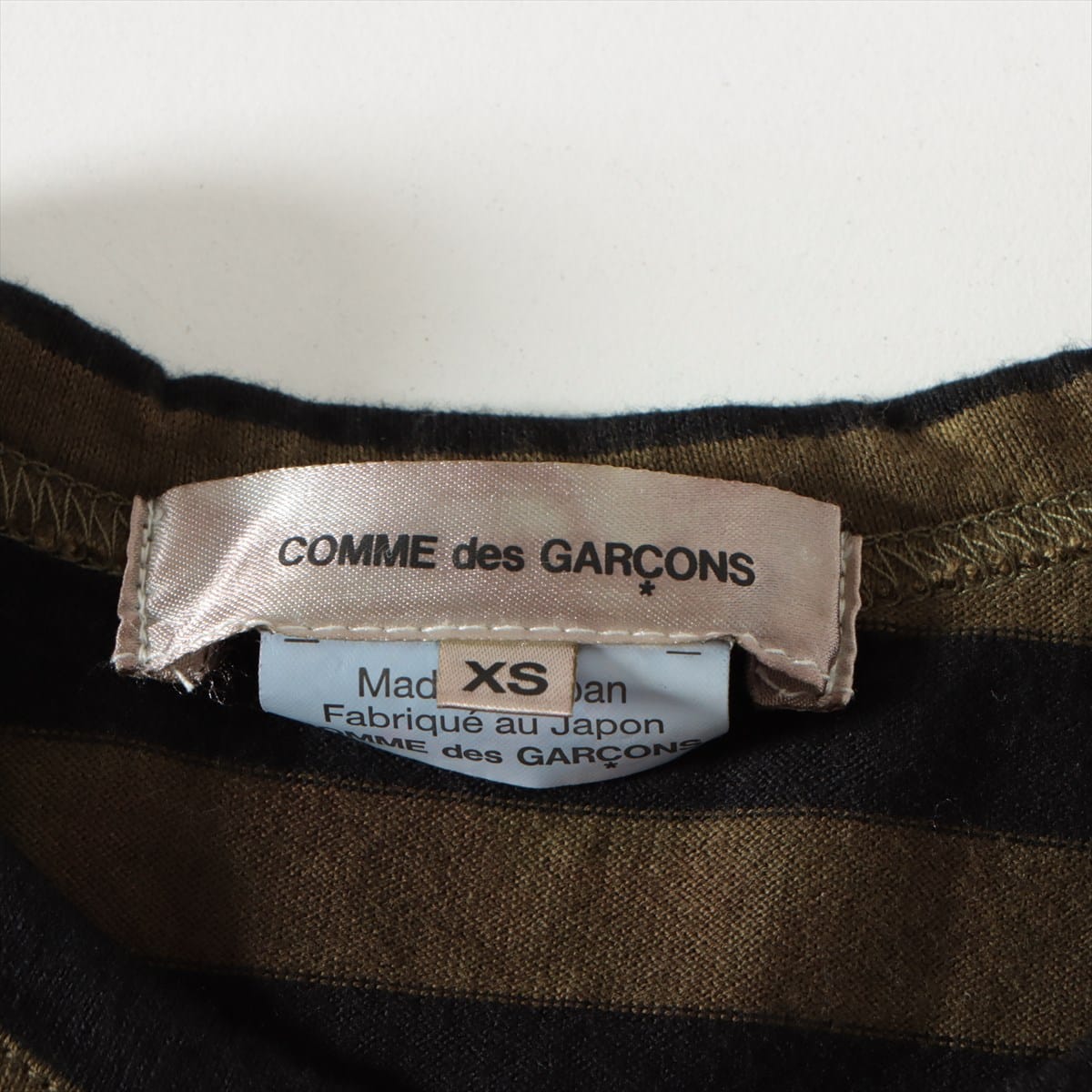 Comme des Garçons AD2016 Cotton Long T shirts XS Ladies' Black x khaki  GS-T101