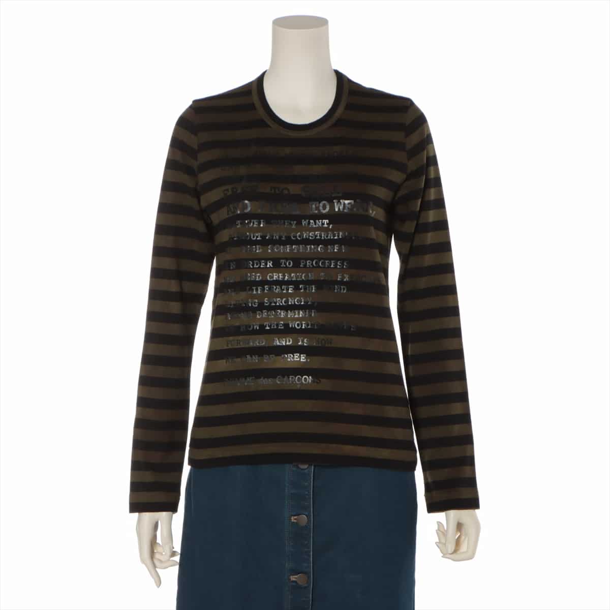 Comme des Garçons AD2016 Cotton Long T shirts XS Ladies' Black x khaki  GS-T101
