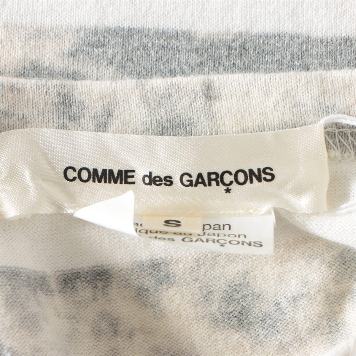 Comme des Garçons AD2016 Cotton Long T shirts S Ladies' Gray x white  GS-T107