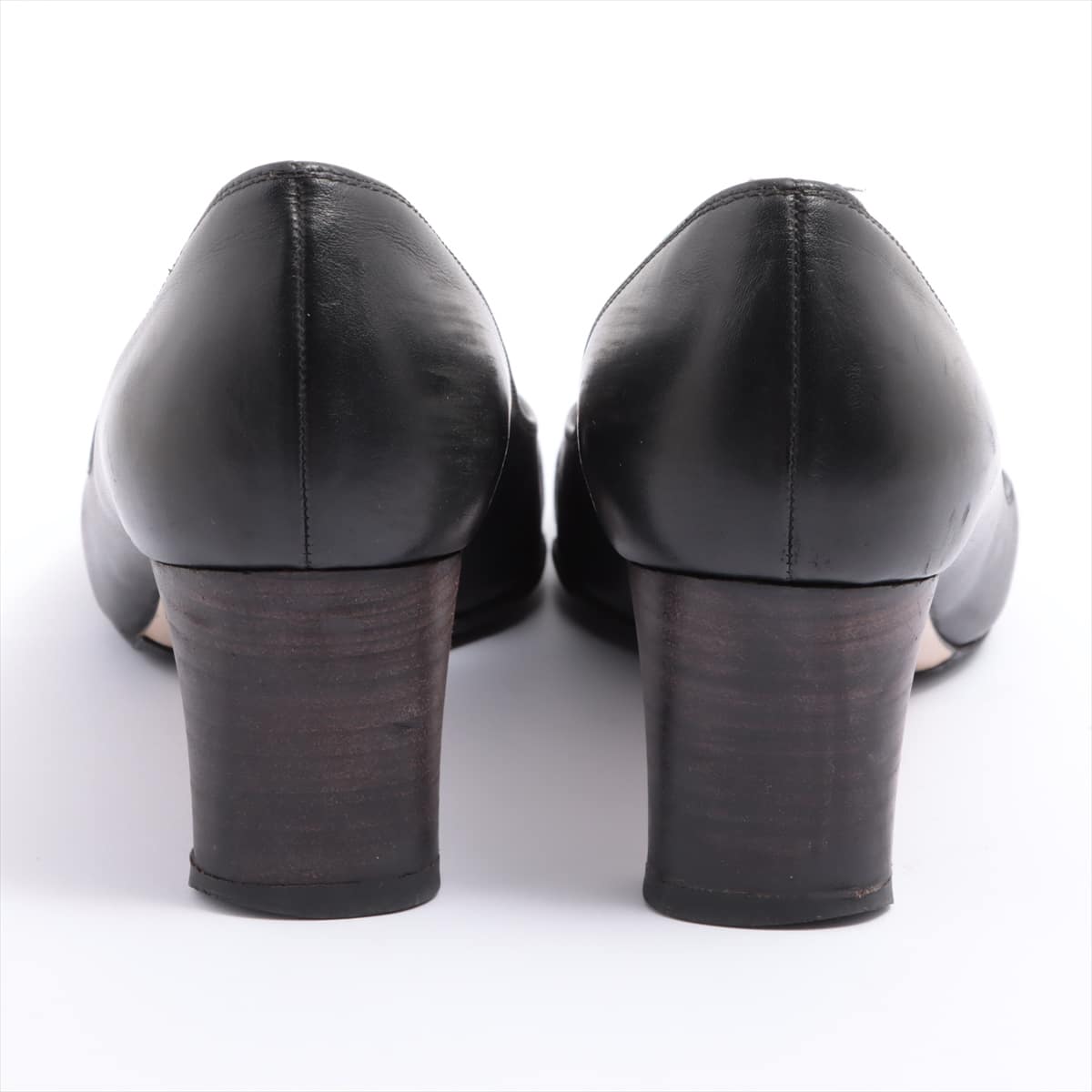 Ferragamo Gancini Leather Pumps 8 C Ladies' Black Sole repair