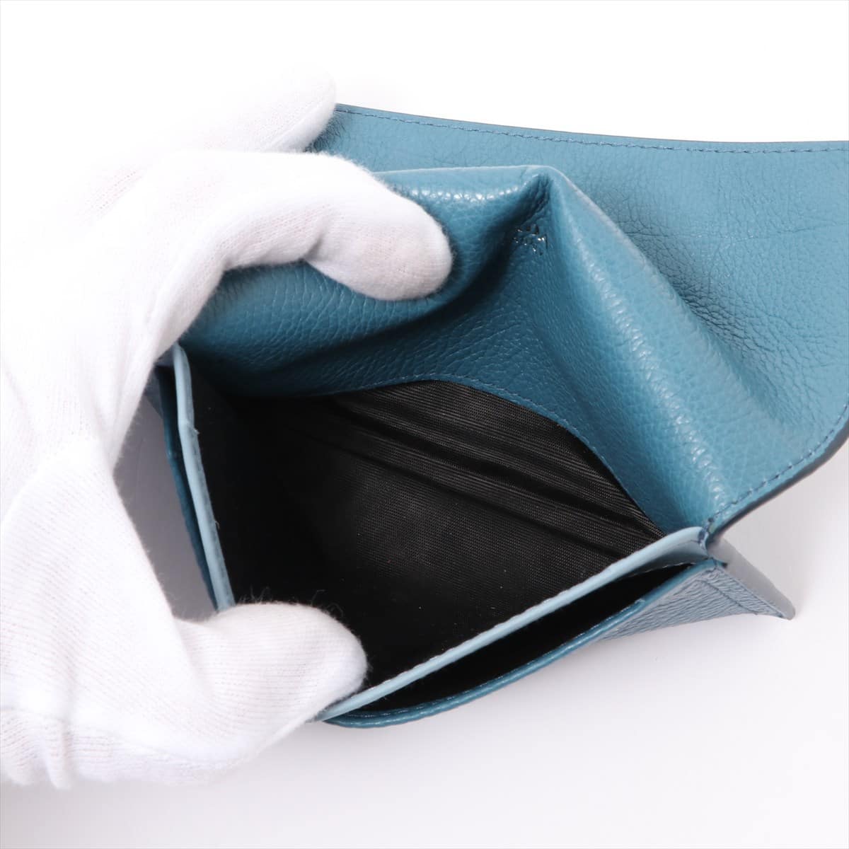 Prada 1MC004 Leather Card case Blue