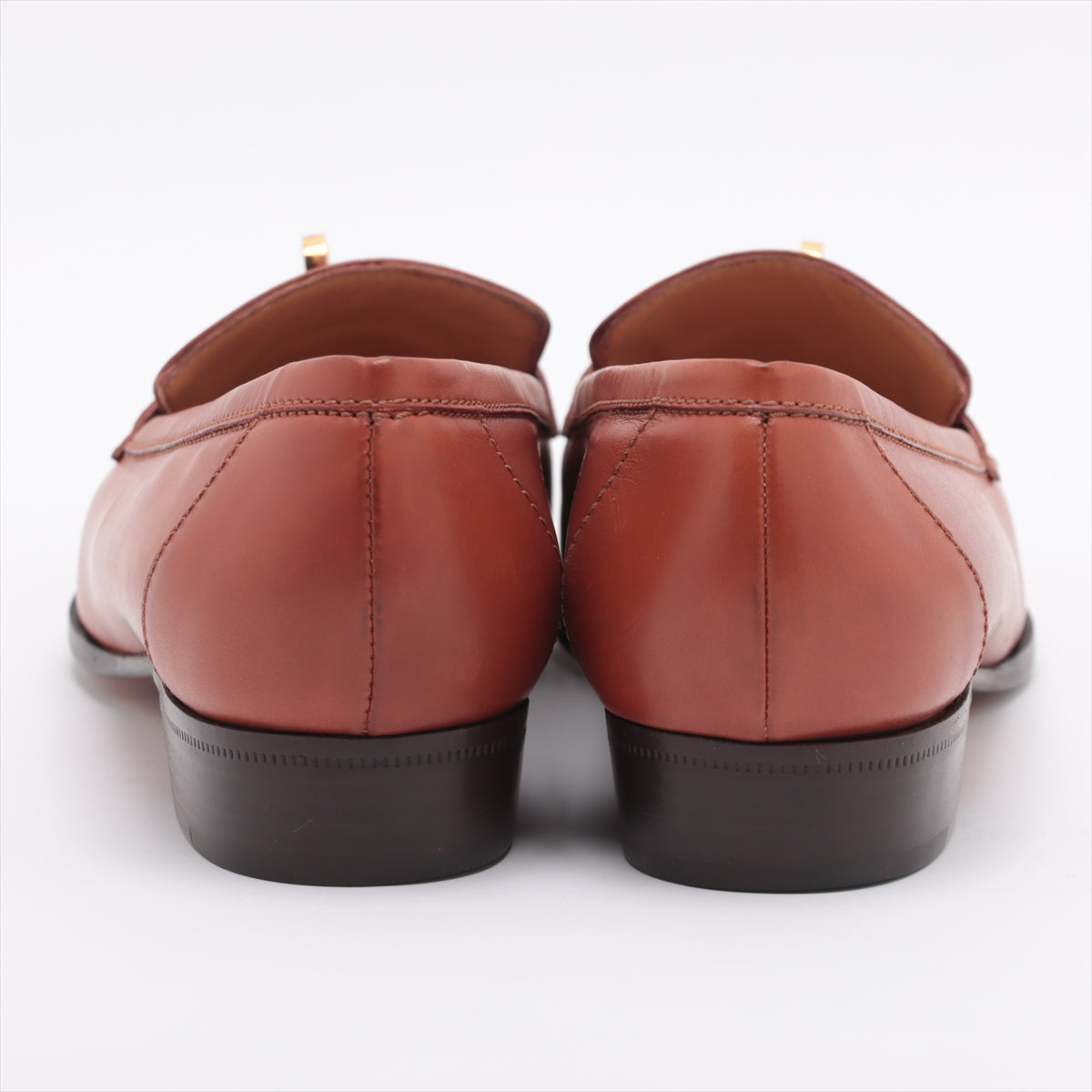 Hermès Leather Loafer 37 Ladies' Brown Kelly metal fittings