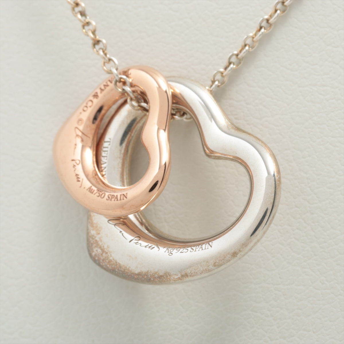Tiffany Double Open Heart Necklace 925×750 4.3g Silver