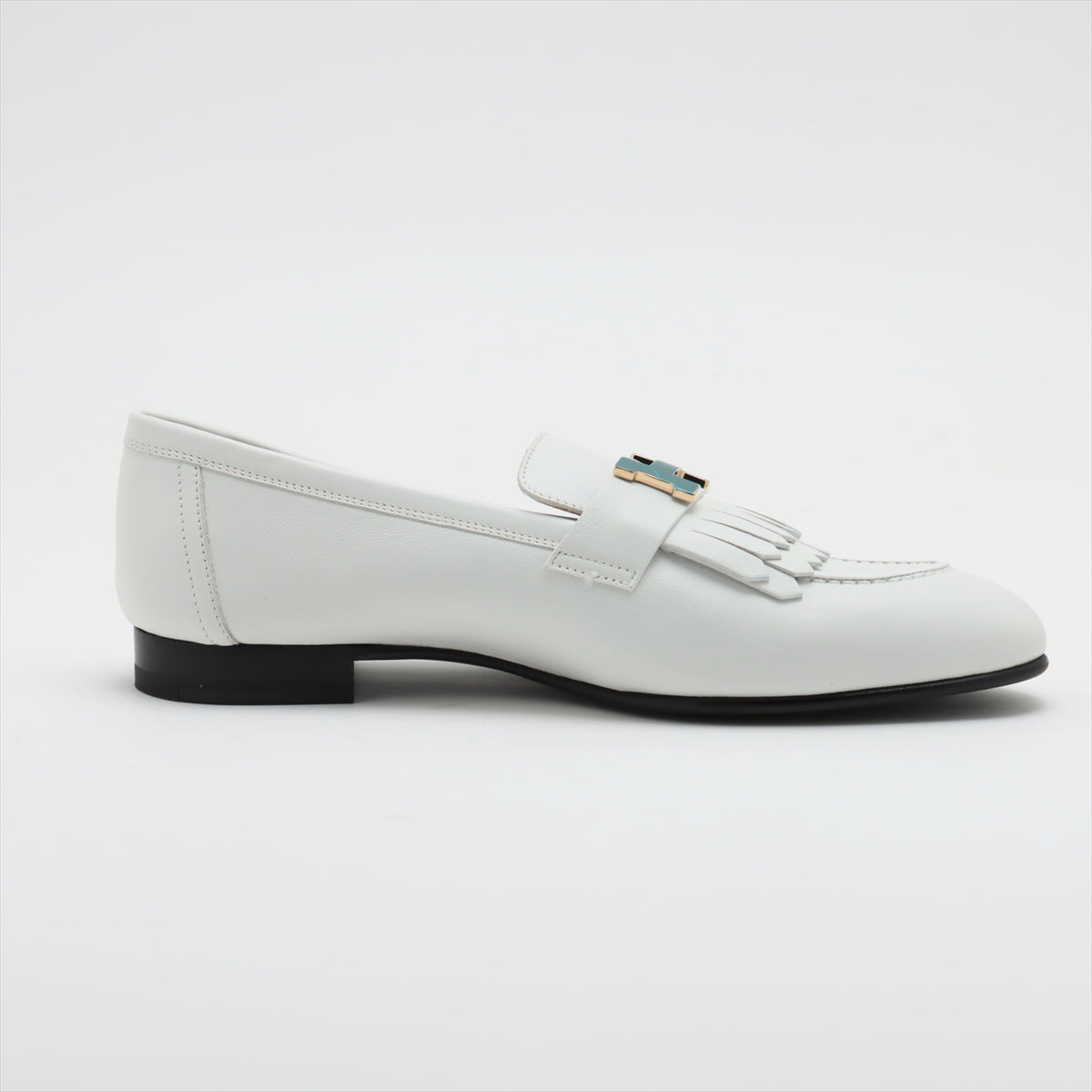 Hermès Royal Leather Loafer 38 Ladies' White Constance Fringe