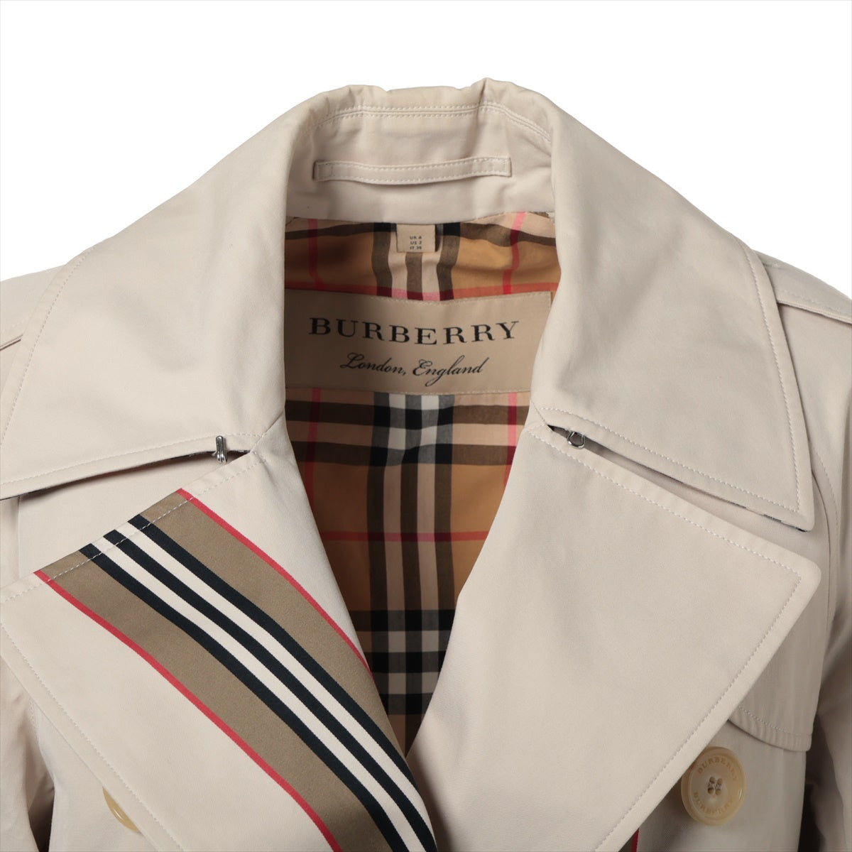 Burberry Cotton Trench coat IT36 Ladies' Beige  8002521 stripes