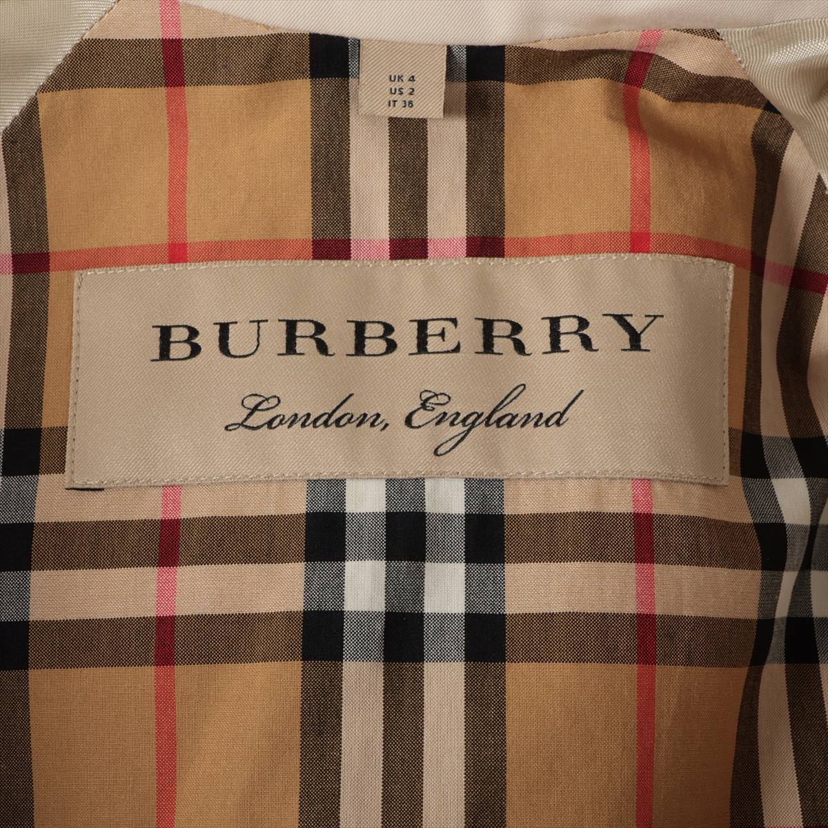 Burberry Cotton Trench coat IT36 Ladies' Beige  8002521 stripes