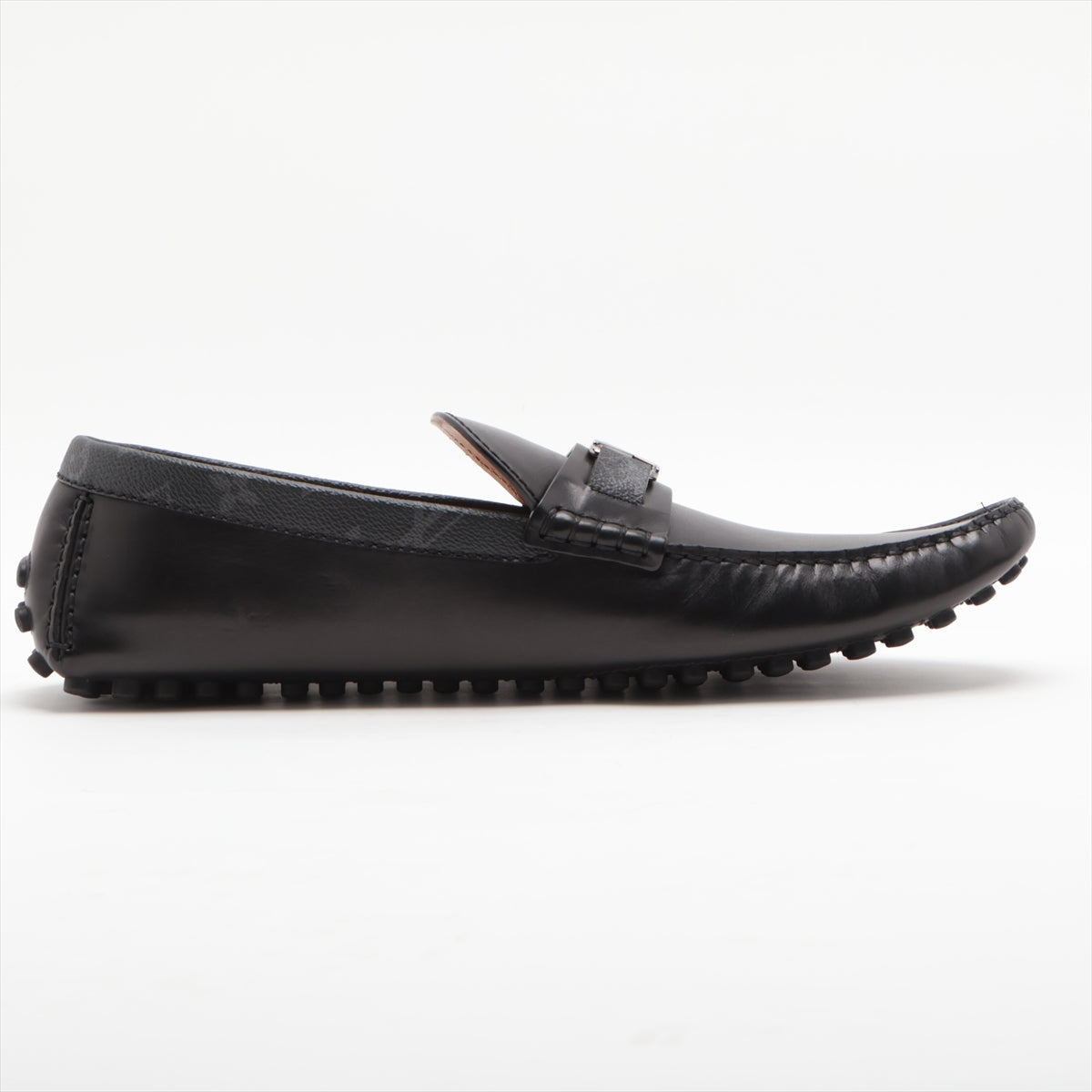 Louis Vuitton Hockenheim Line 20 years Leather Driving shoes 13 Men's Black x Gray ND0210 Monogram