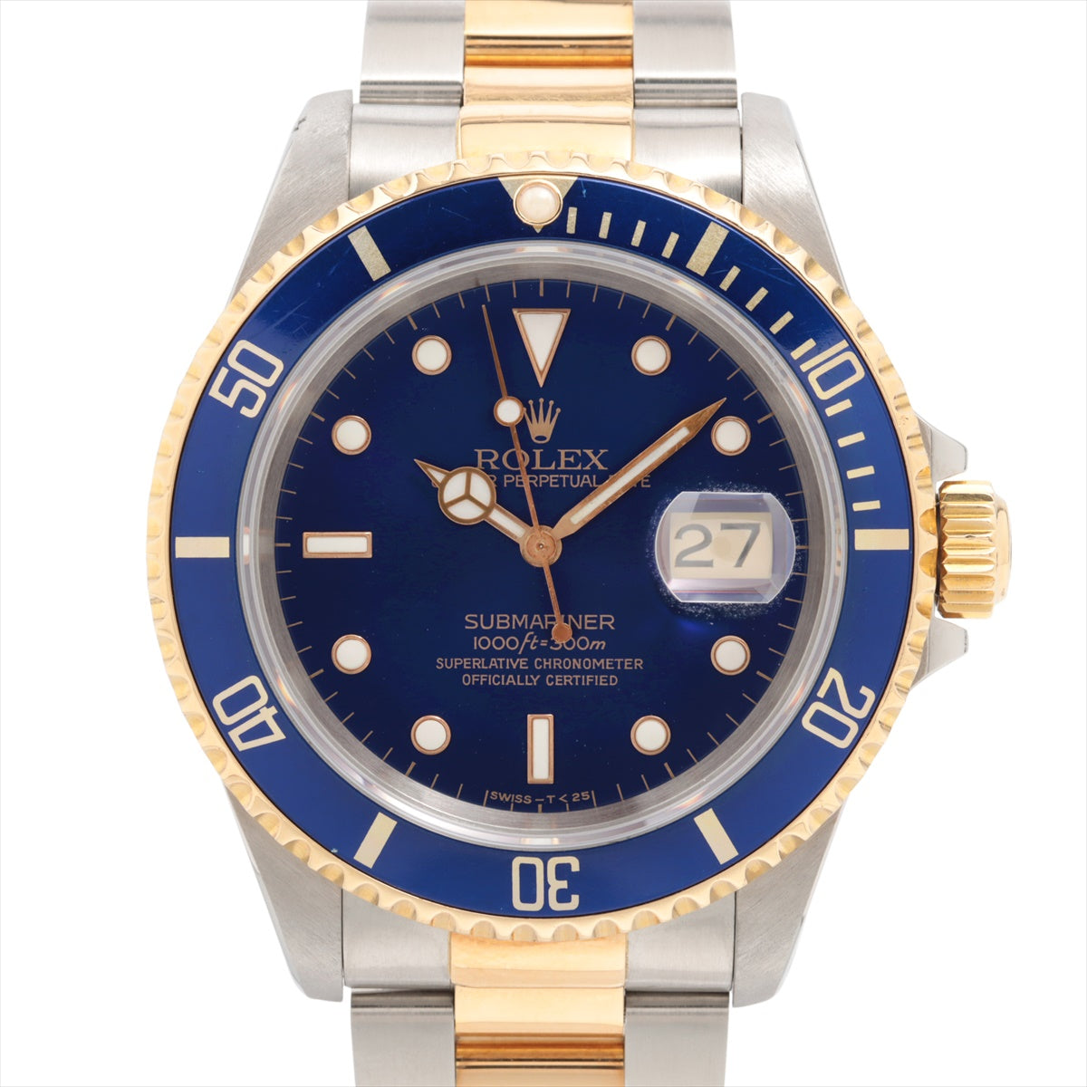 Rolex Submariner 16613 SS×YG AT Violet dial Extra Link 1 Luminous scratch