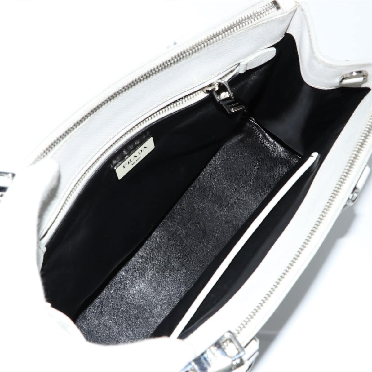 Prada Saffiano 2way handbag White B2863Y